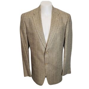 Hart Schaffner Marx Light Brown Wool/Silk Two Button Blazer Sport Coat Size: 44L